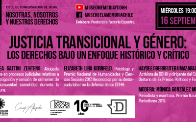 Nueva jornada de conversatorios de DD.HH. abordará la justicia transicional con enfoque de género